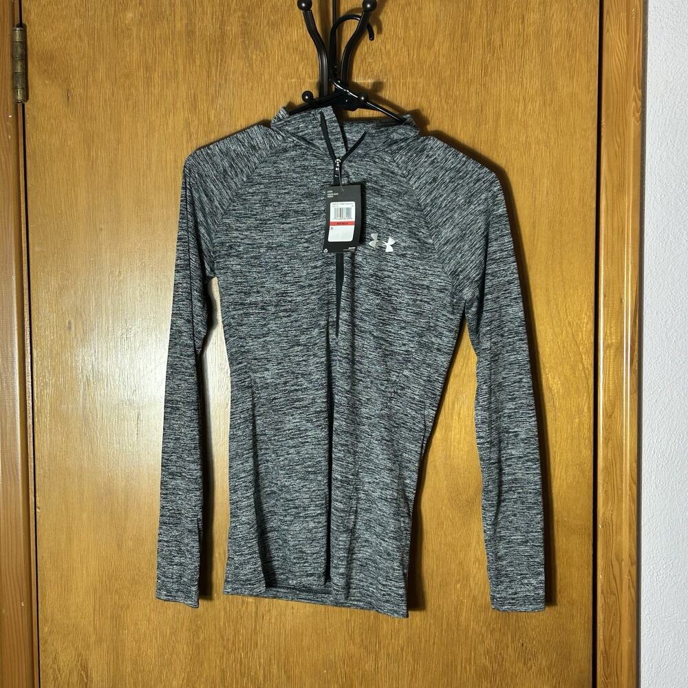 UNDER ARMOUR Women ½ Zip Top UA Tech Twist BLACK/GREY XS NEW